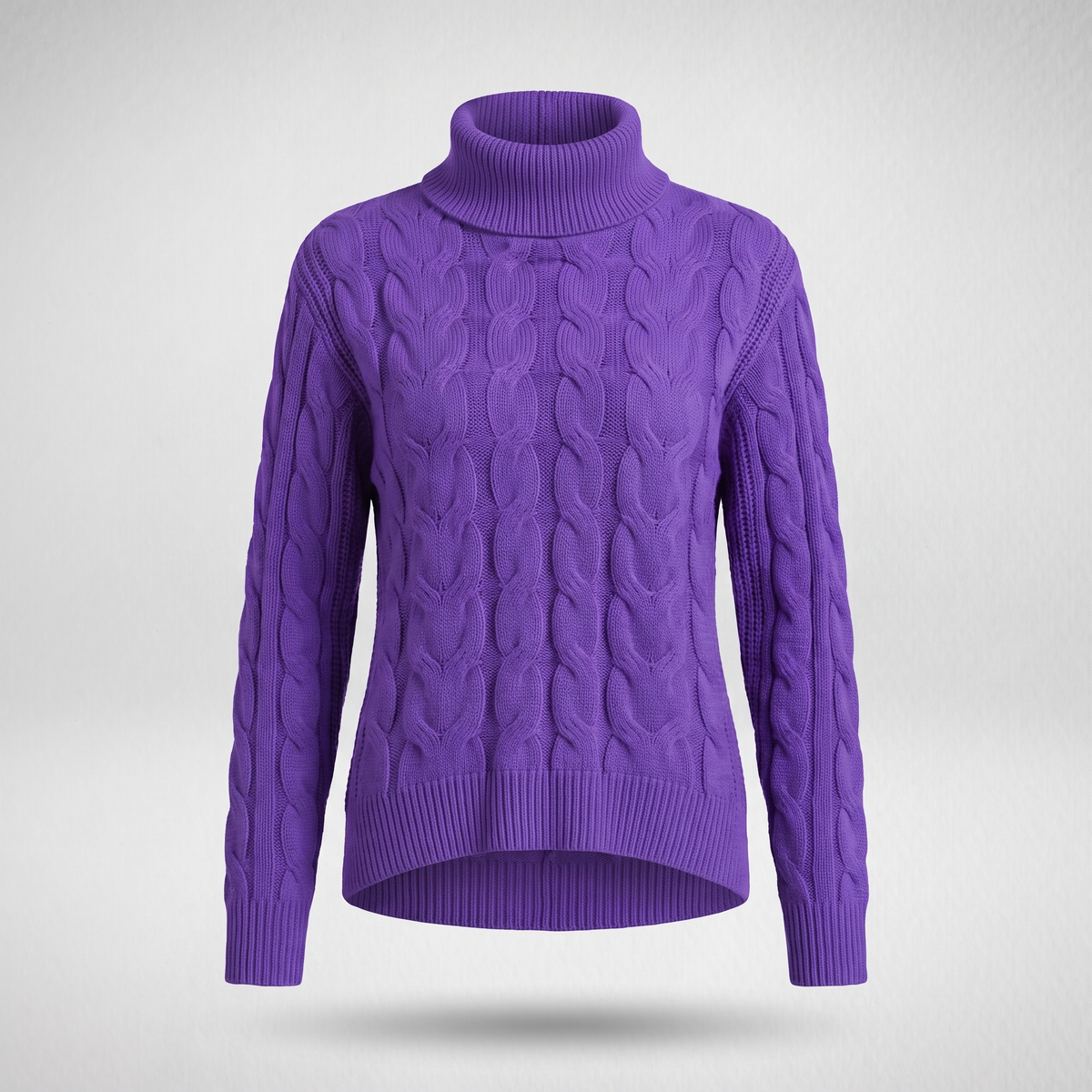 Oralyn | Women's Cable Knit Turtleneck Sweater — Chunky Fold-Over Neck Pullover in 8 Colors | Westmere