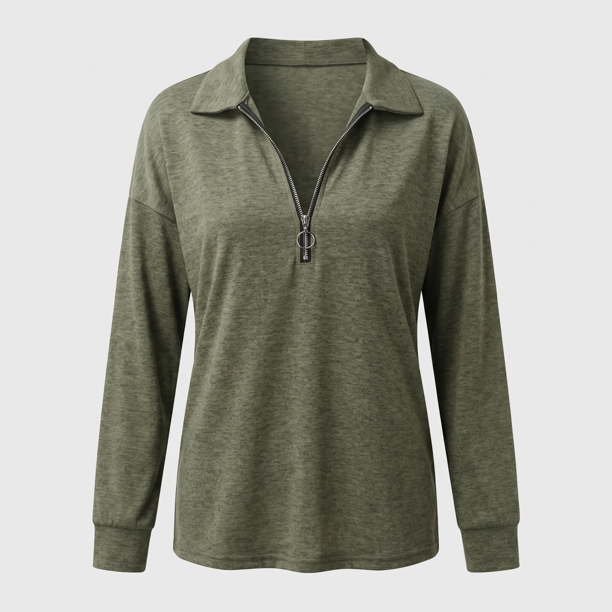 Women's Ribbed Half-Zip Sweater, Tailored Fit | Modern Sporty Neckline, Everyday Layer | 6 Colorways | 2XS–2XL