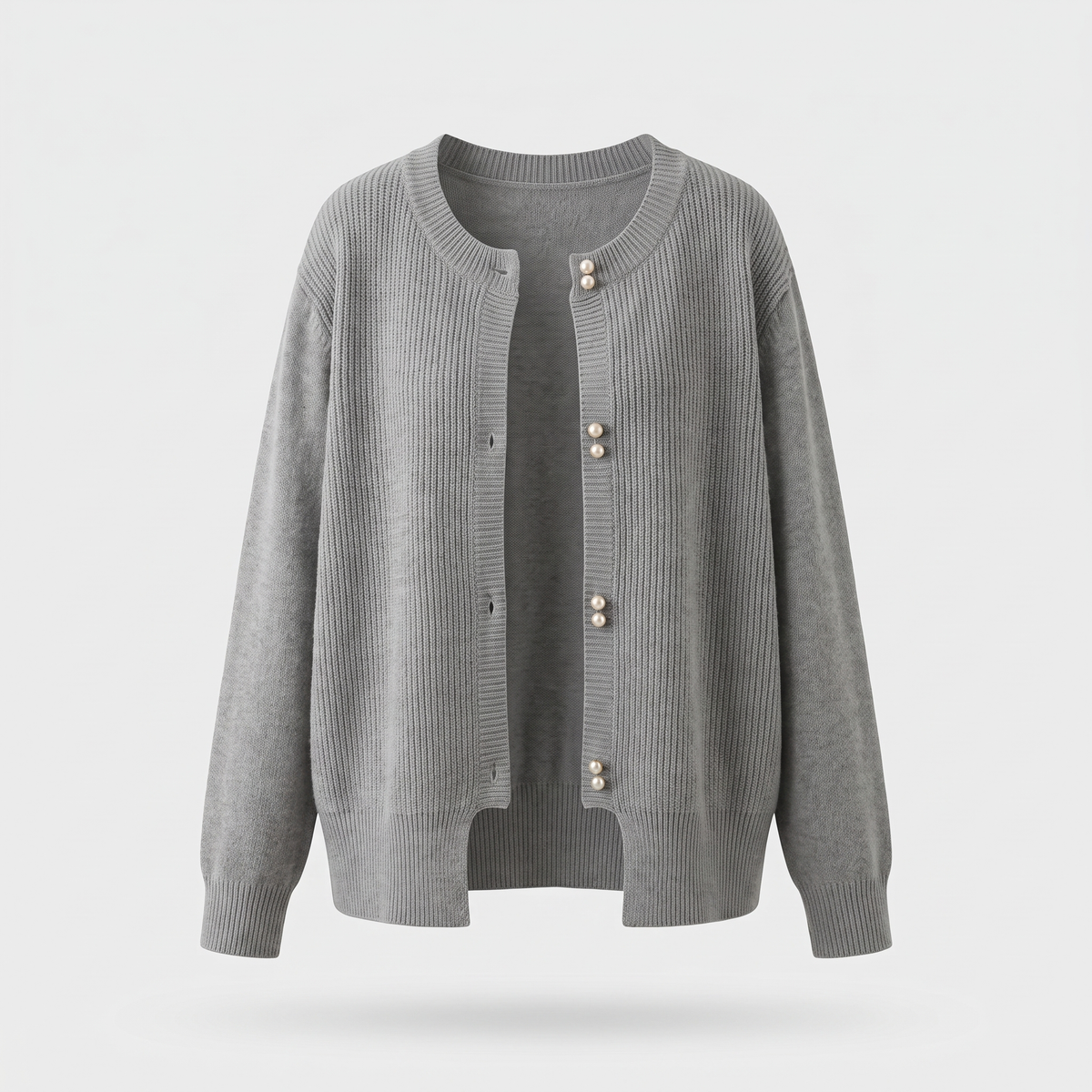 Arveth | Women's Button-Up Knit Cardigan — Pearl Button Round Neck Layer in 6 Colors | Westmere
