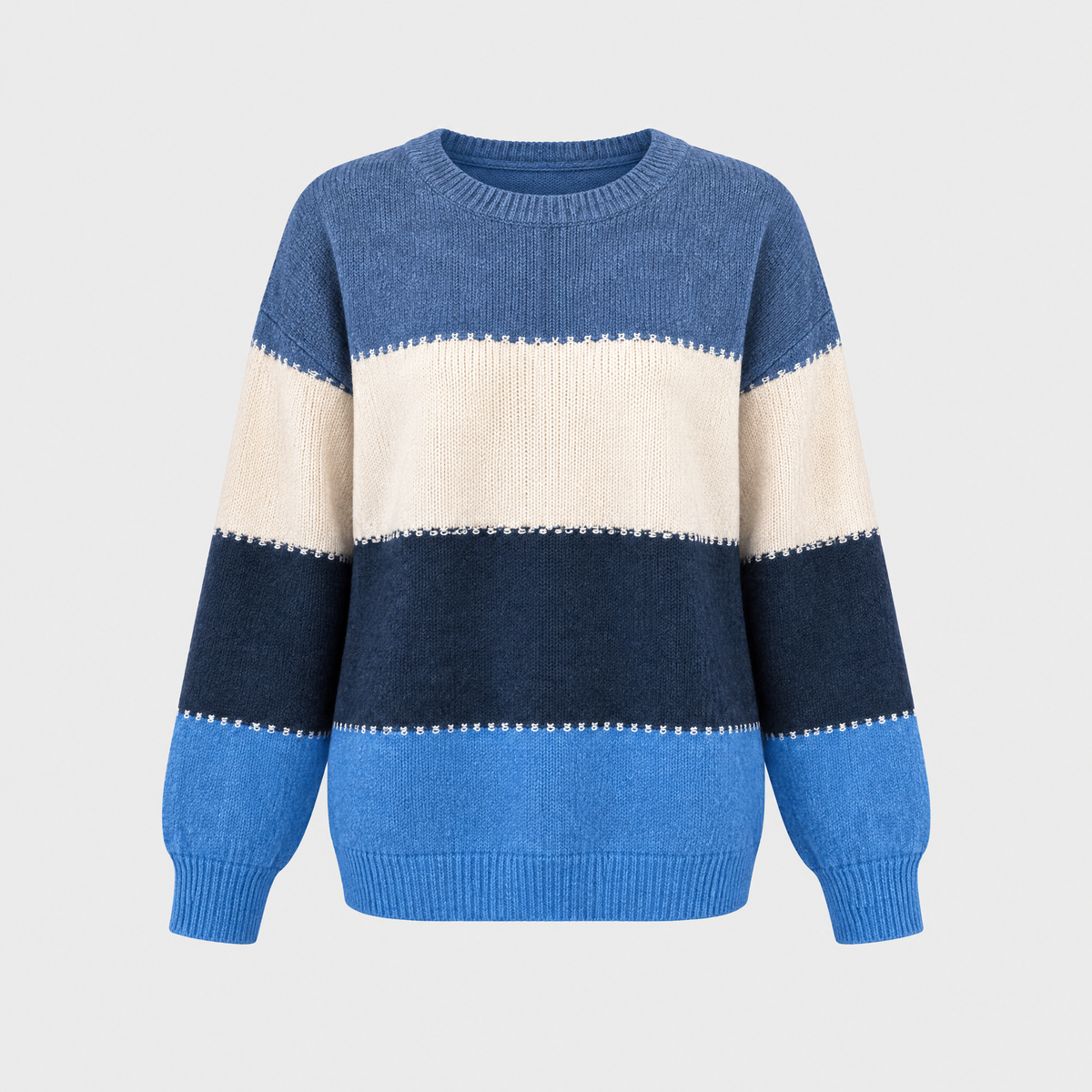 Indira | Women's Color Block Striped Knit Sweater — Bold Bright Pullover in 6 Colors | Westmere