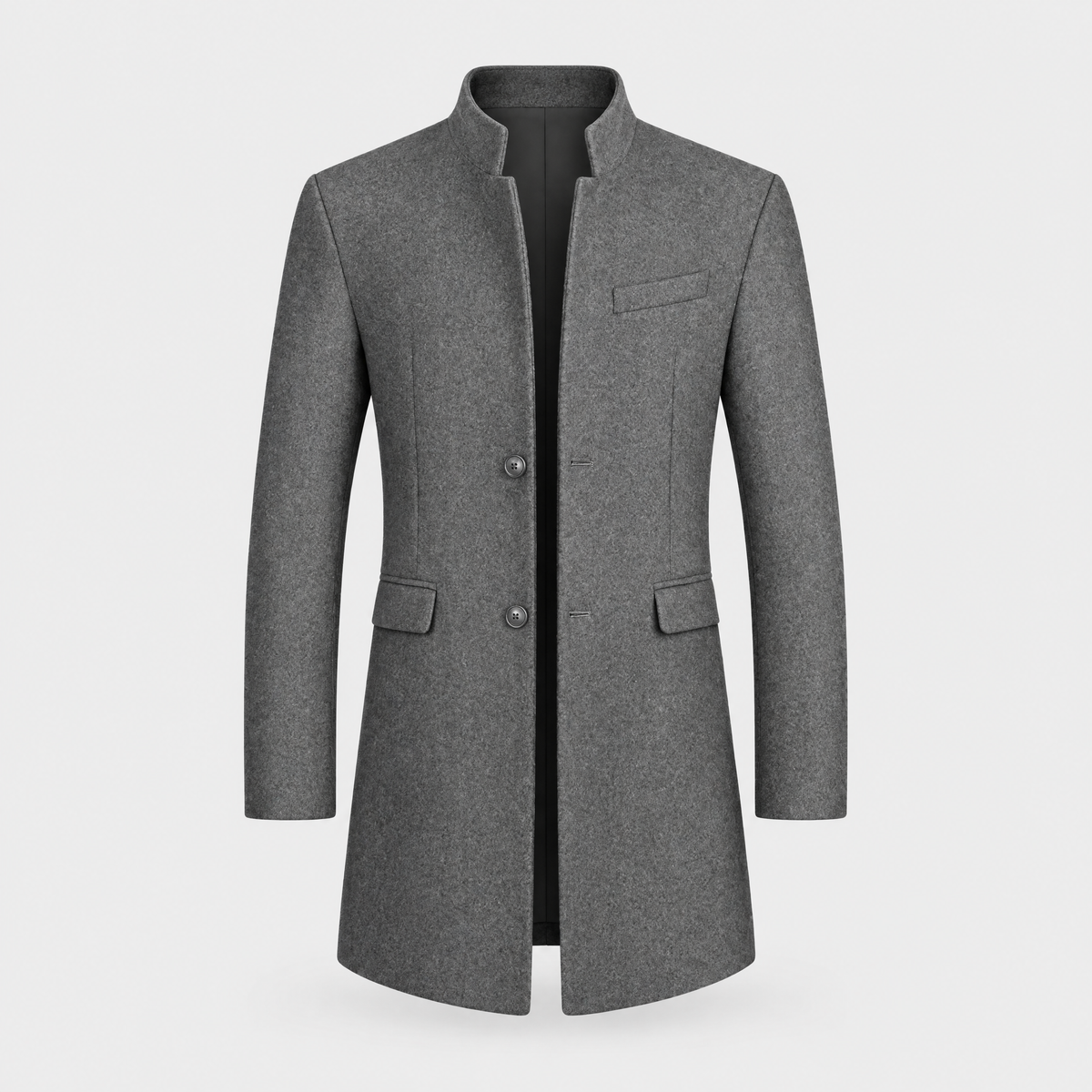 Matthias | Mens Slim-Fit Wool Coat with Stand Collar — Business Winter Coat in 4 Colors M–4XL | Westmere