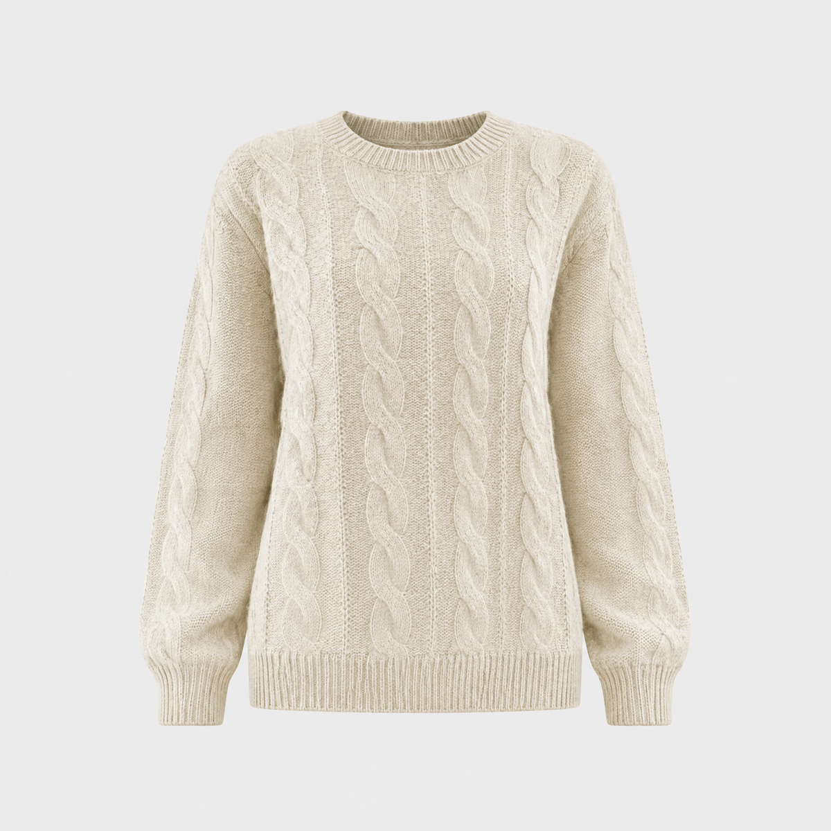 Corabel | Women's Cable Knit Pullover Sweater — Classic Crew Neck in 5 Colors S–XL | Westmere