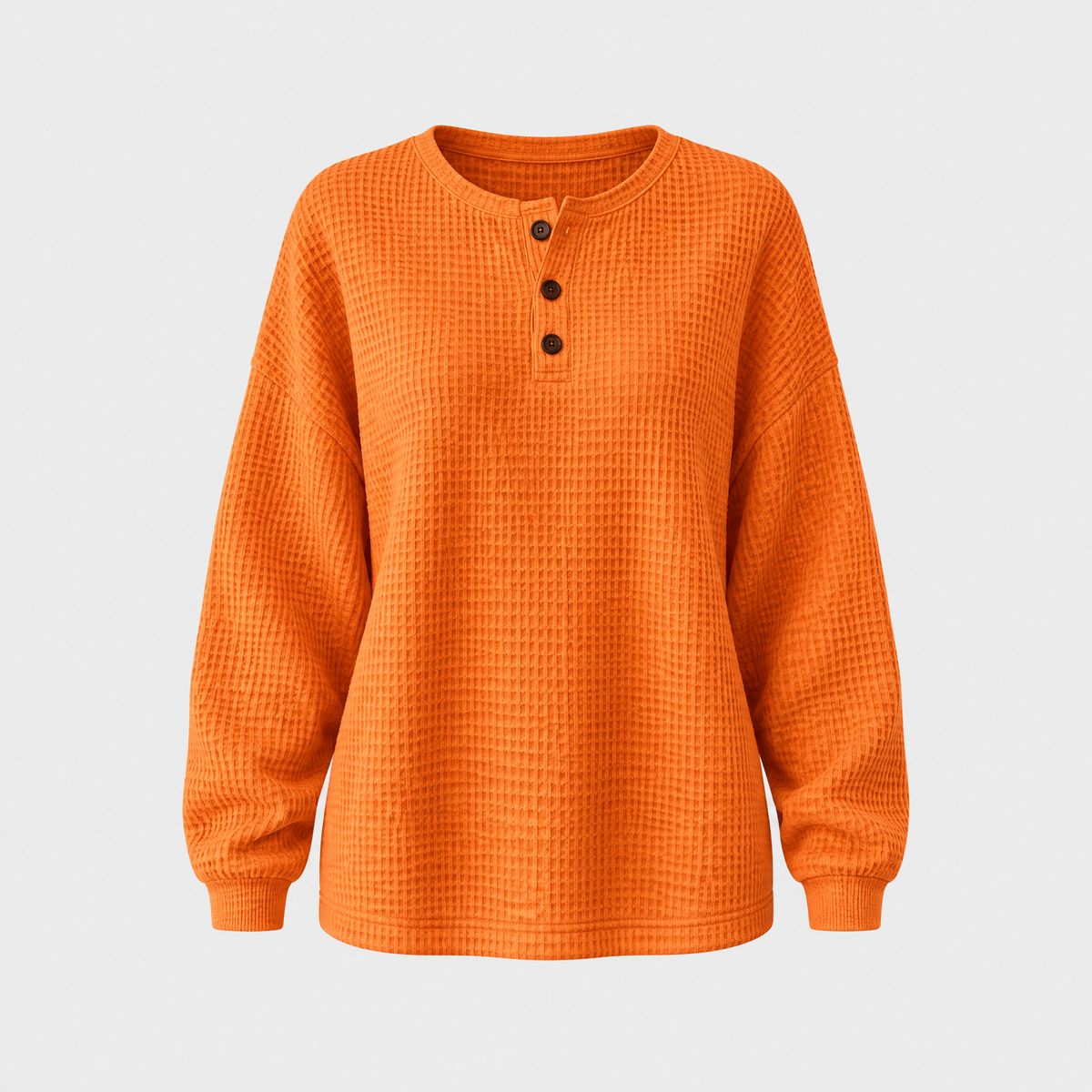 Women's Waffle-Knit Sweater, Relaxed Fit | Subtle Textured Pattern, Everyday Layer | 4 Colorways | S–5XL