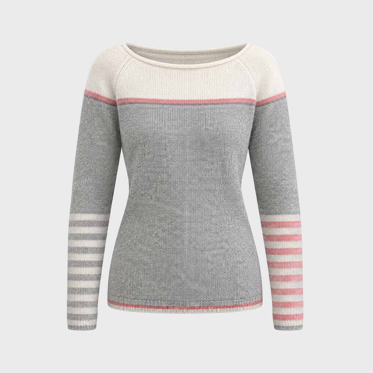 Tavitha | Women's Striped Boat Neck Knit Sweater — Soft Long-Sleeve Pullover with Stripe Cuffs | Westmere