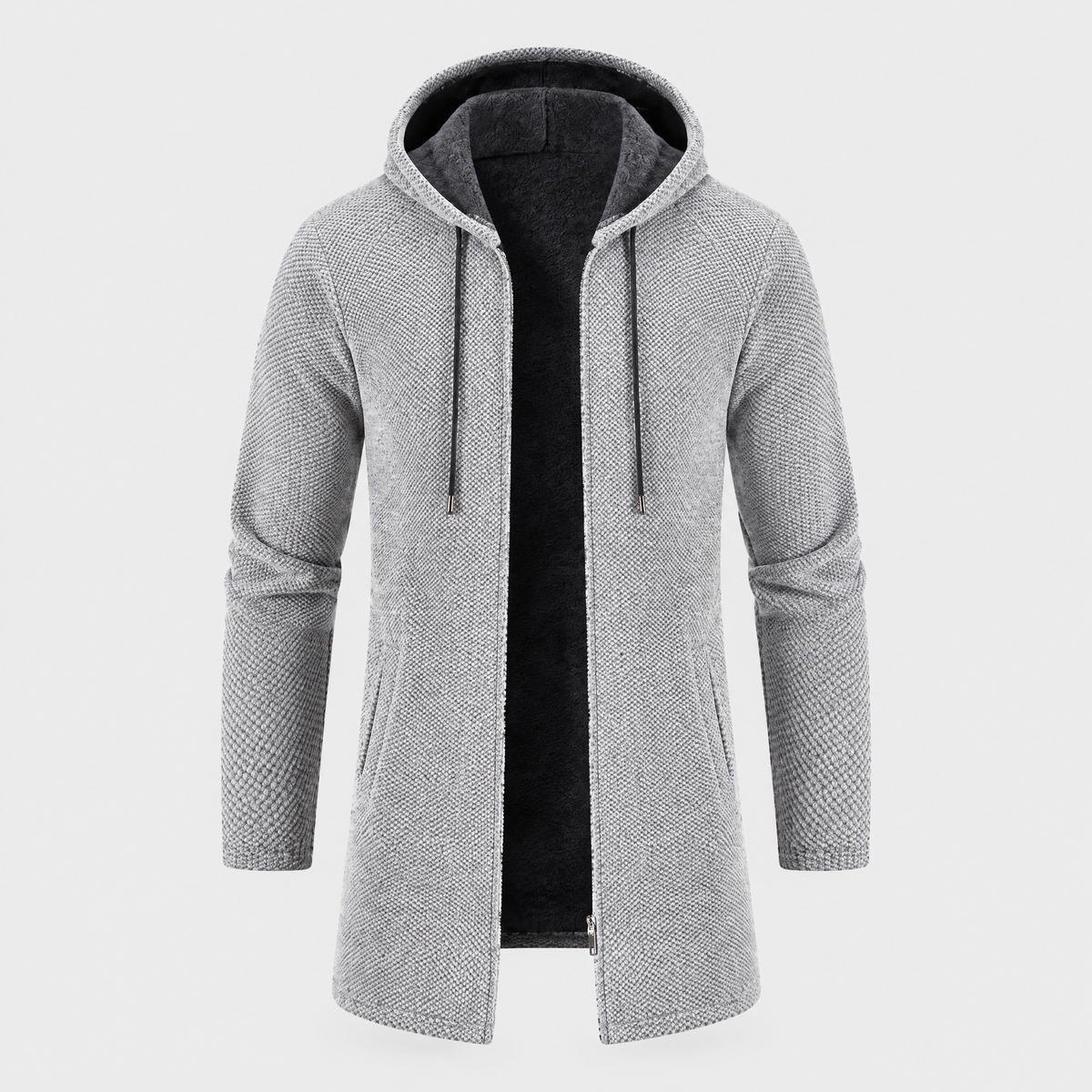 Men's Long Jacket, Poly-Cotton Blend with Plush Lining | Adjustable Drawstrings, Discreet Pockets | 5 Colorways | S–XXL