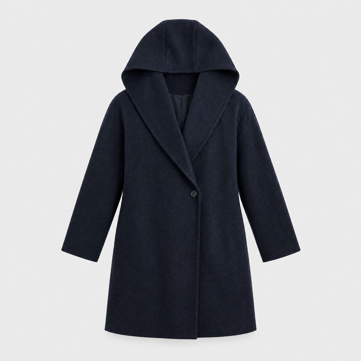 Women’s Hooded Coat – Oversized Thigh-Length Fit – Cozy Statement Style