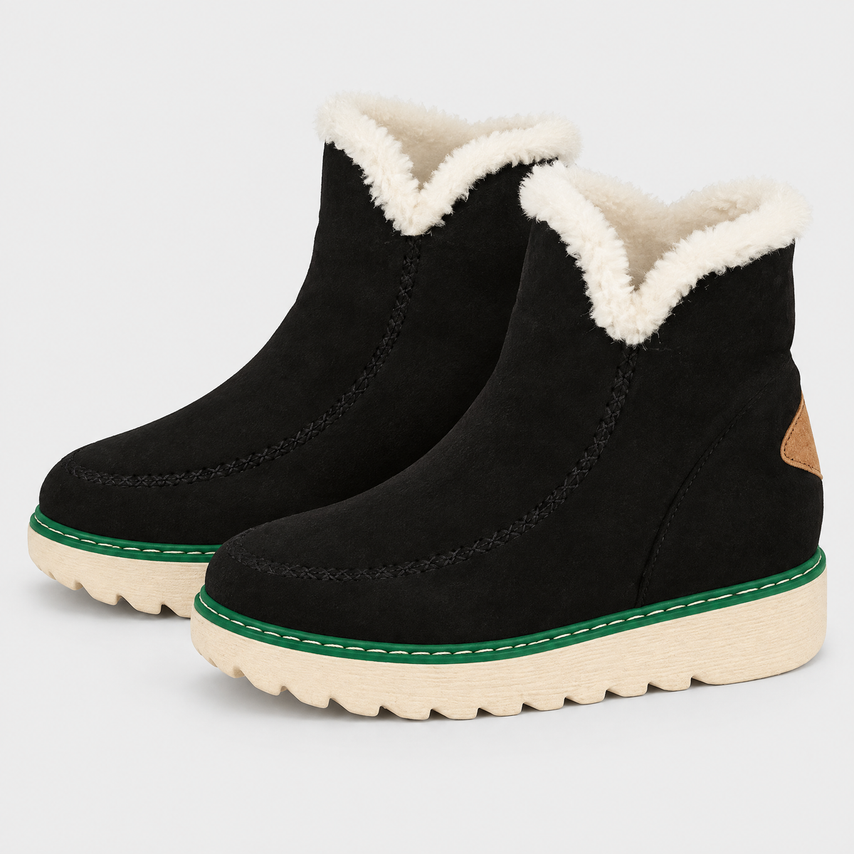 Platform Slip-On Fleece-Lined Ankle Boots for Women – Cozy Stylish Comfort