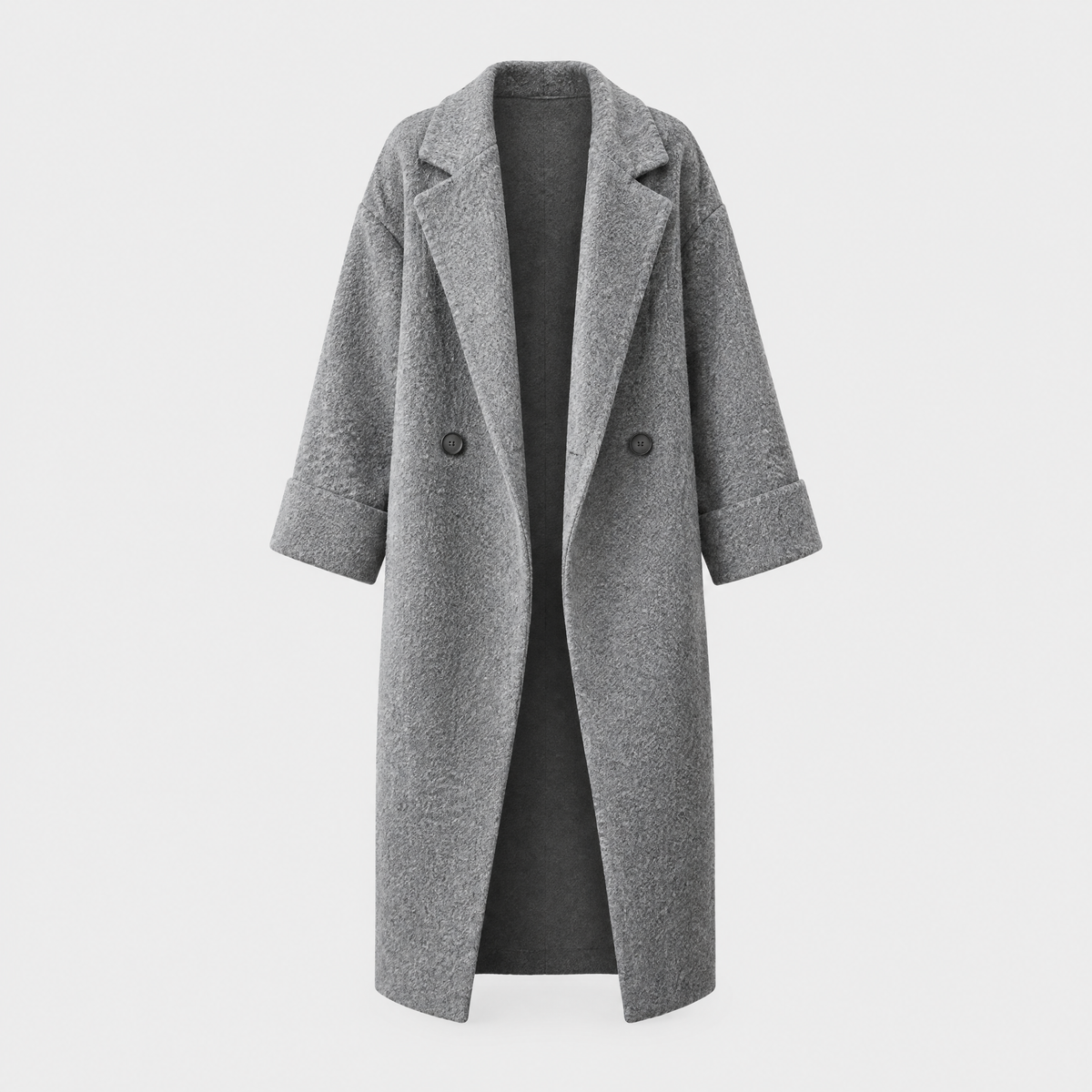 Women's Cosy Longline Overcoat, Elongating Cut | Soft-Touch Drape, Tailored Layering Fit | Grey, Brown or Blue | S–3XL