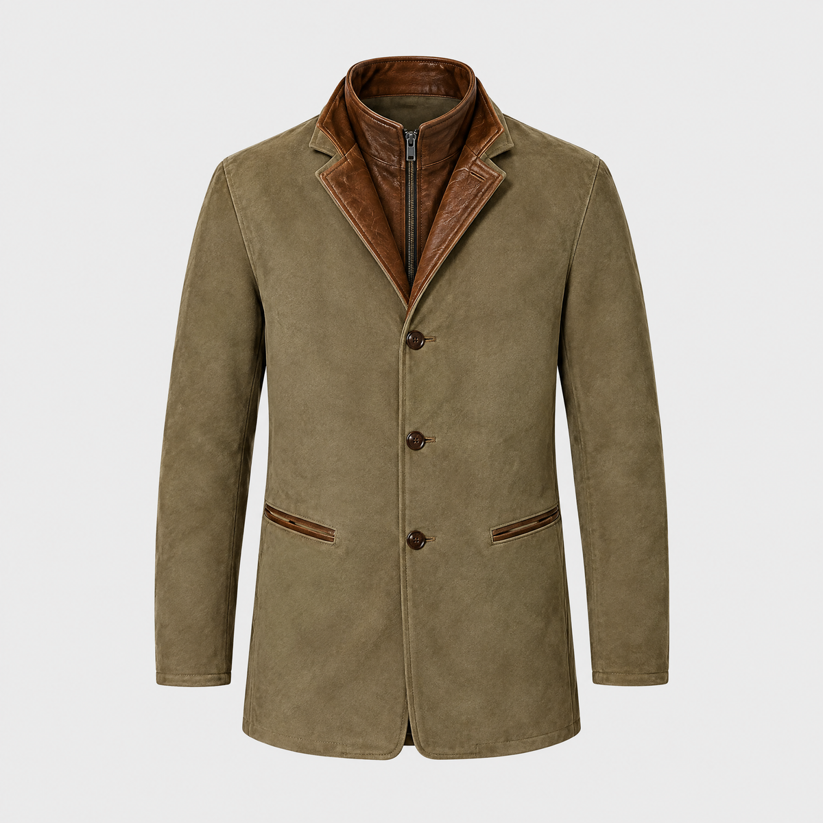 Men's Vegan Suede Coat, Vintage-Cut | Three-Button Front, Contrast Lapel Lining | 5 Colorways | S–XXL