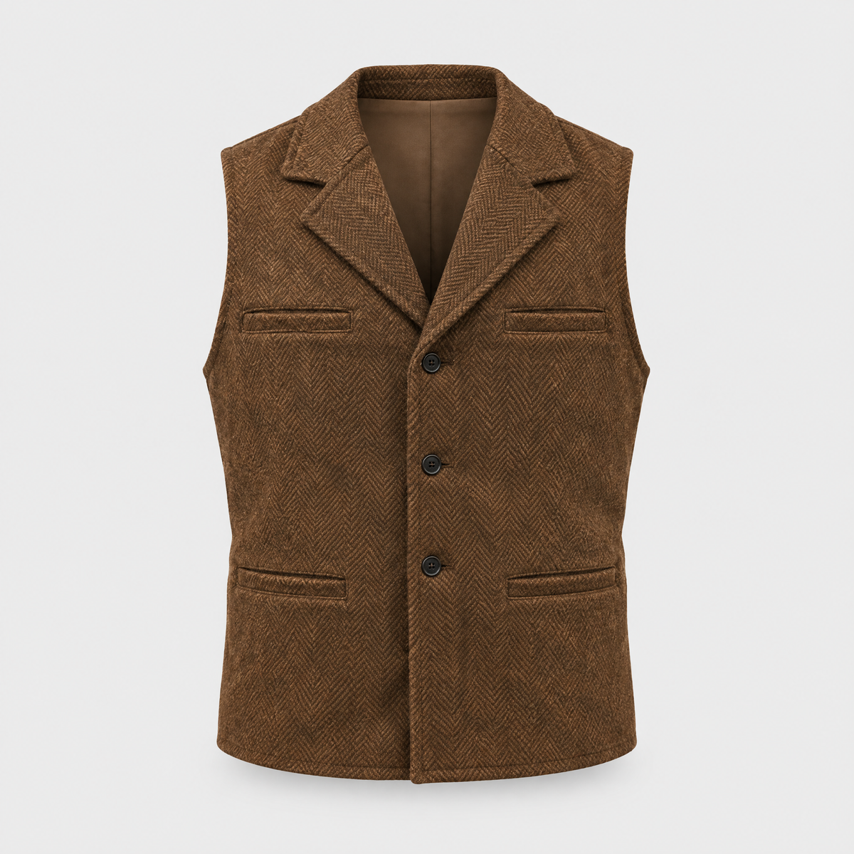 Men's Vintage Cotton Blend Vest | Button-Front, Lapel Collar | Khaki, Black, Red, Brown or Blue | Sizes S–XXL