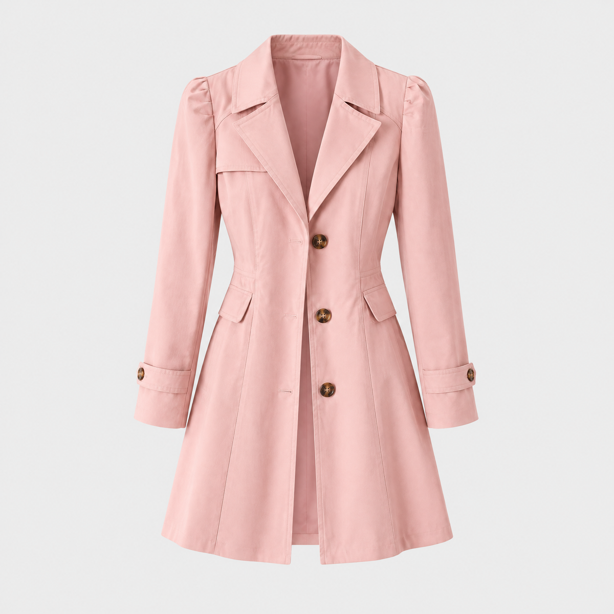 Claren Womens Trench Coat, Water and Wind Resistant in Pink