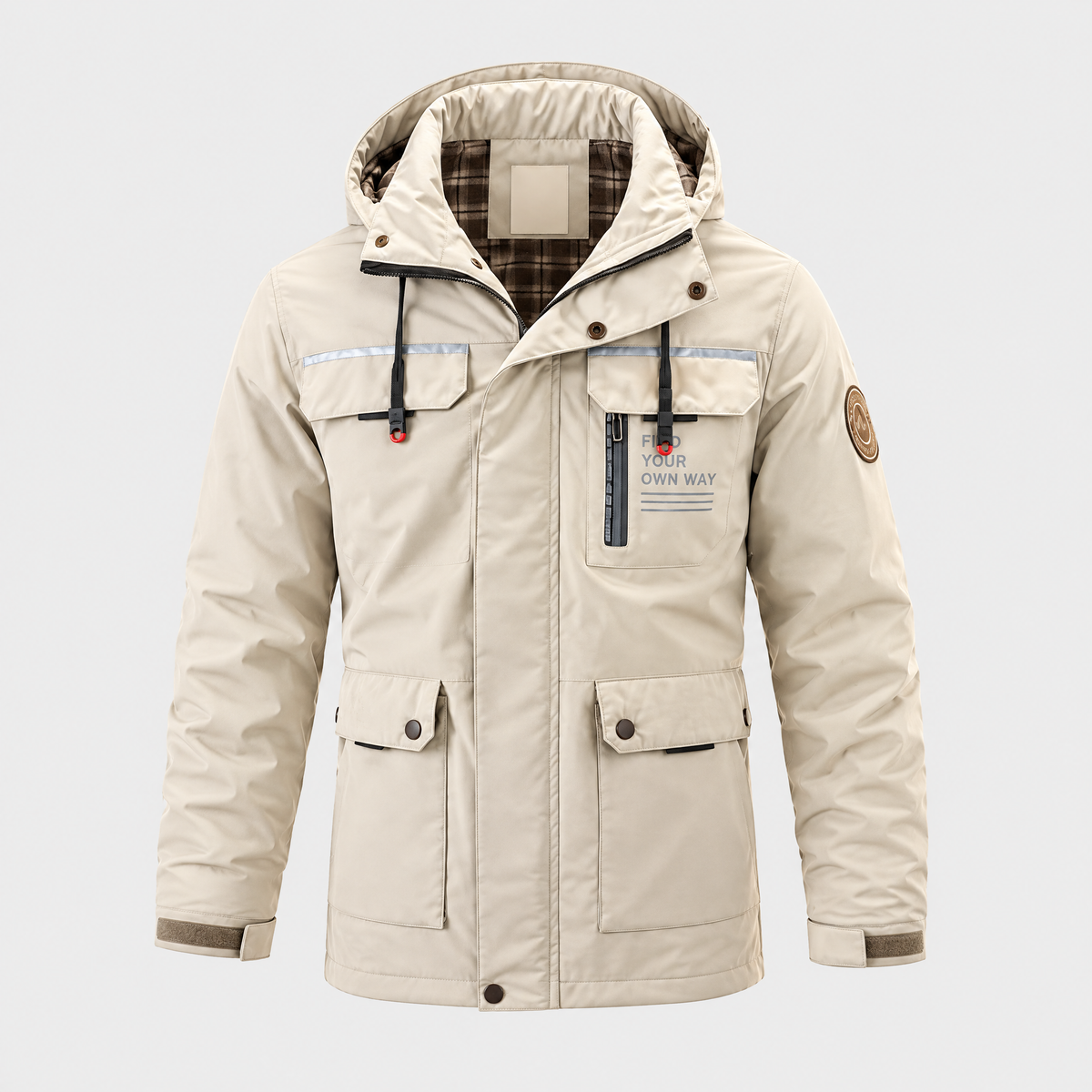 Evan Mens Hooded Winter Jacket in Off-White