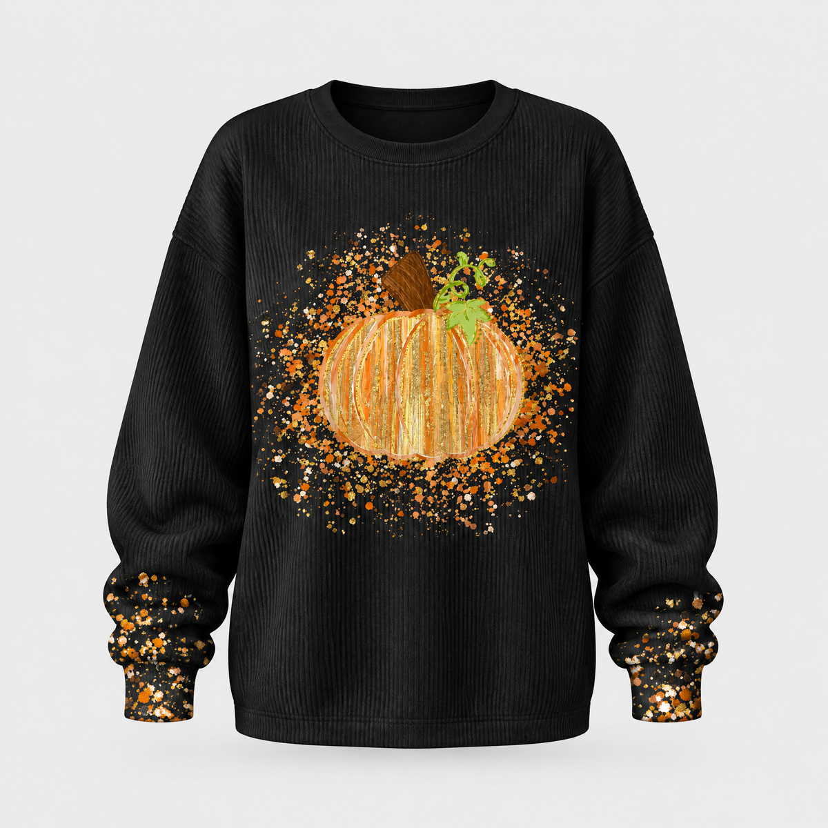 Women's Pumpkin-Print Autumn Sweatshirt, Relaxed Fit | Seasonal Artwork, Cozy Everyday Layer | 4 Colorways | S–5XL