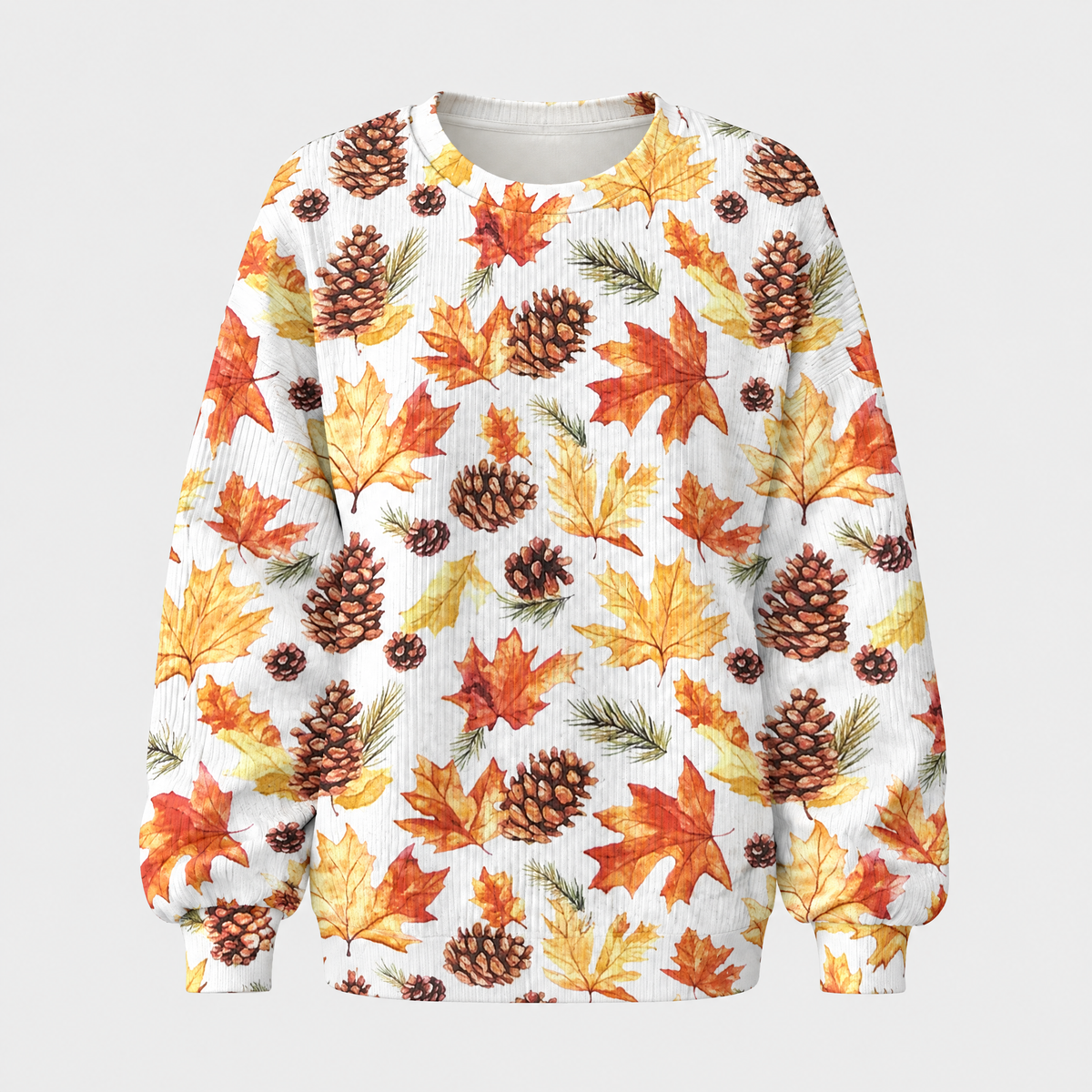 Women's Maple-Leaf Autumn Sweatshirt, Relaxed Fit | Soft Warm Fabric, Seasonal Print | Multicolor | S–5XL