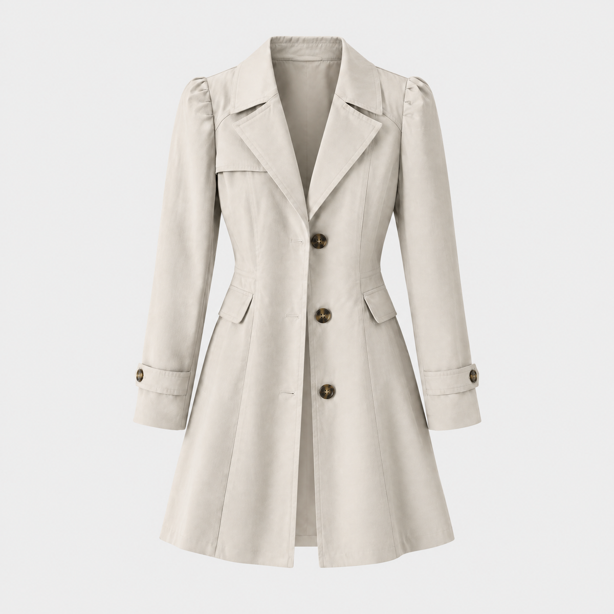 Claren Womens Water-Resistant Trench Coat in Beige
