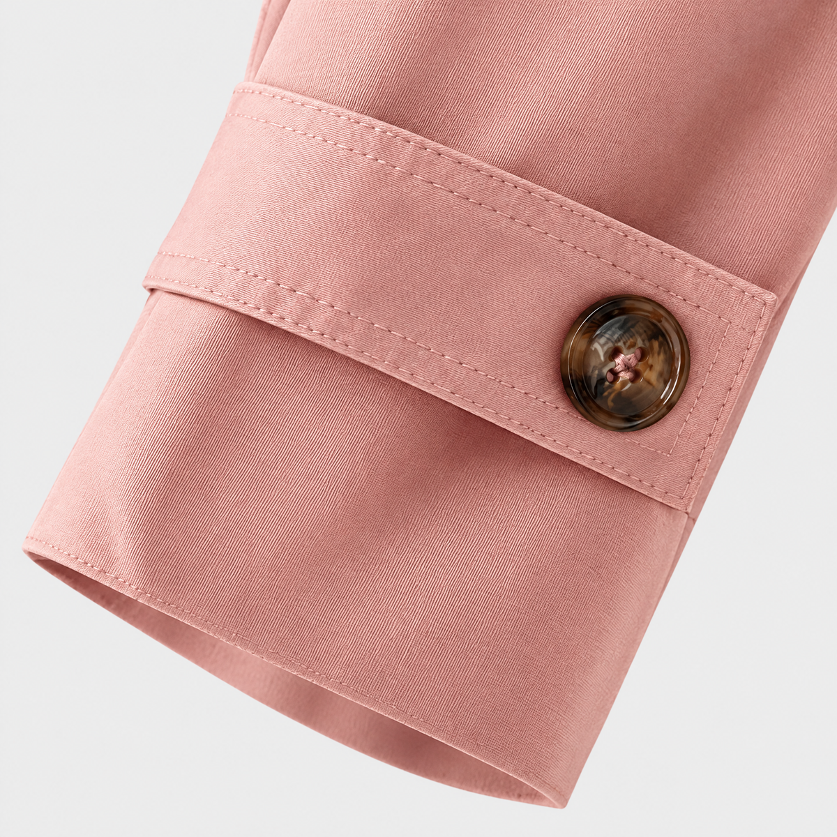 Claren Womens Water-Resistant Trench Coat, button cuff tab detail