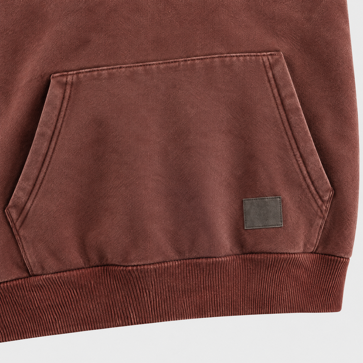 Derek Mens Cotton Quarter-Zip Hoodie, kangaroo pocket detail