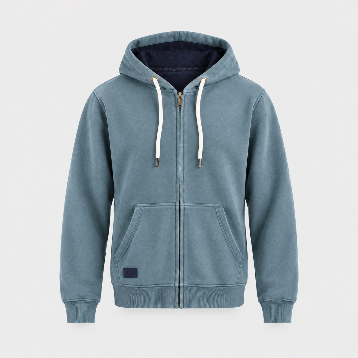 Corey Mens Heavyweight Full-Zip Hoodie in Teal