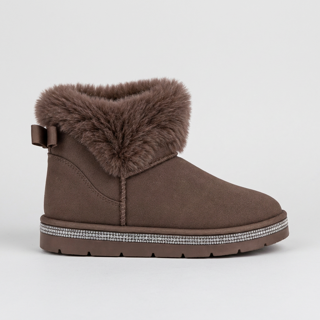 Adrienne women's faux fur cuff ankle boot, side view