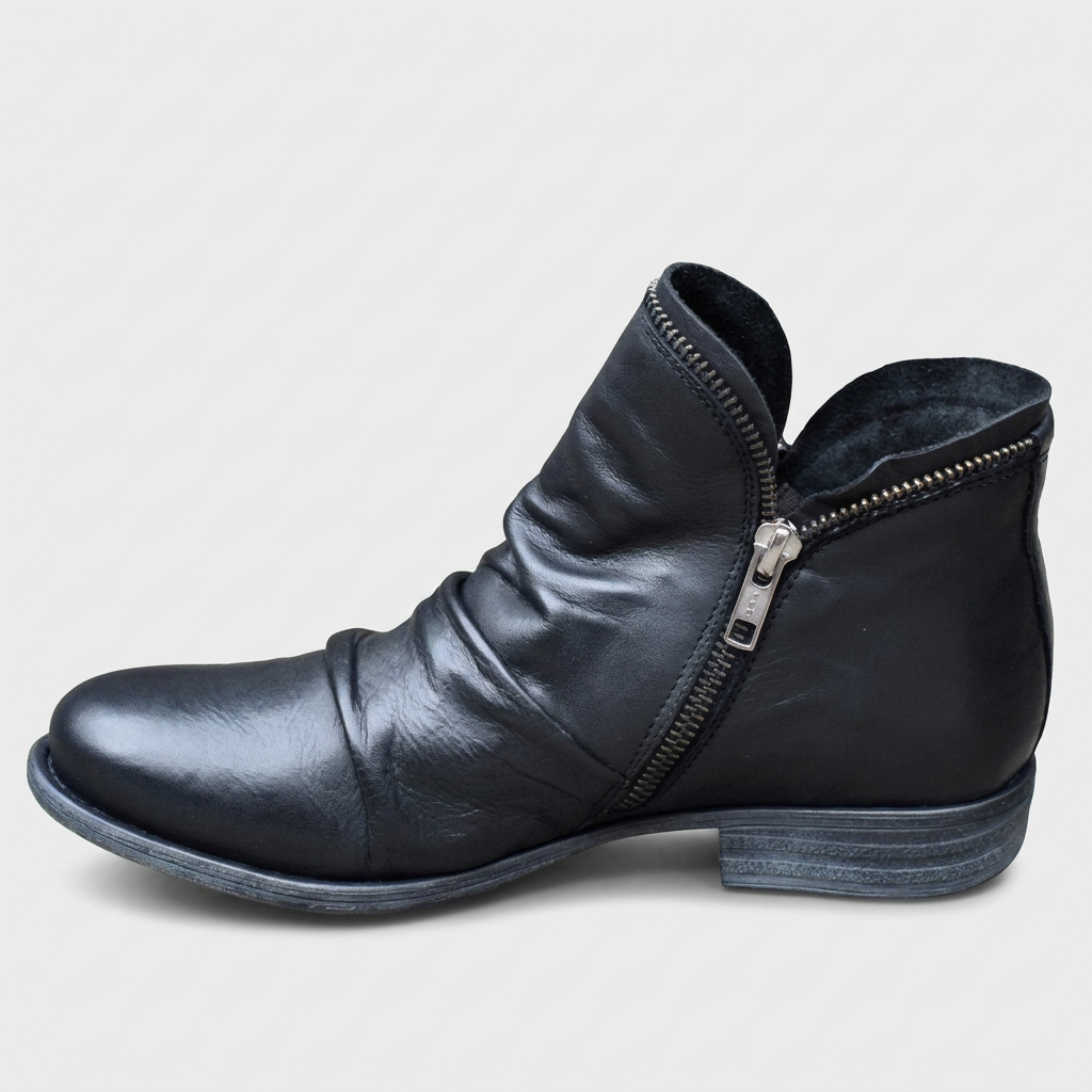 Eva Womens Wide Boots, Wide Fit Leather in black
