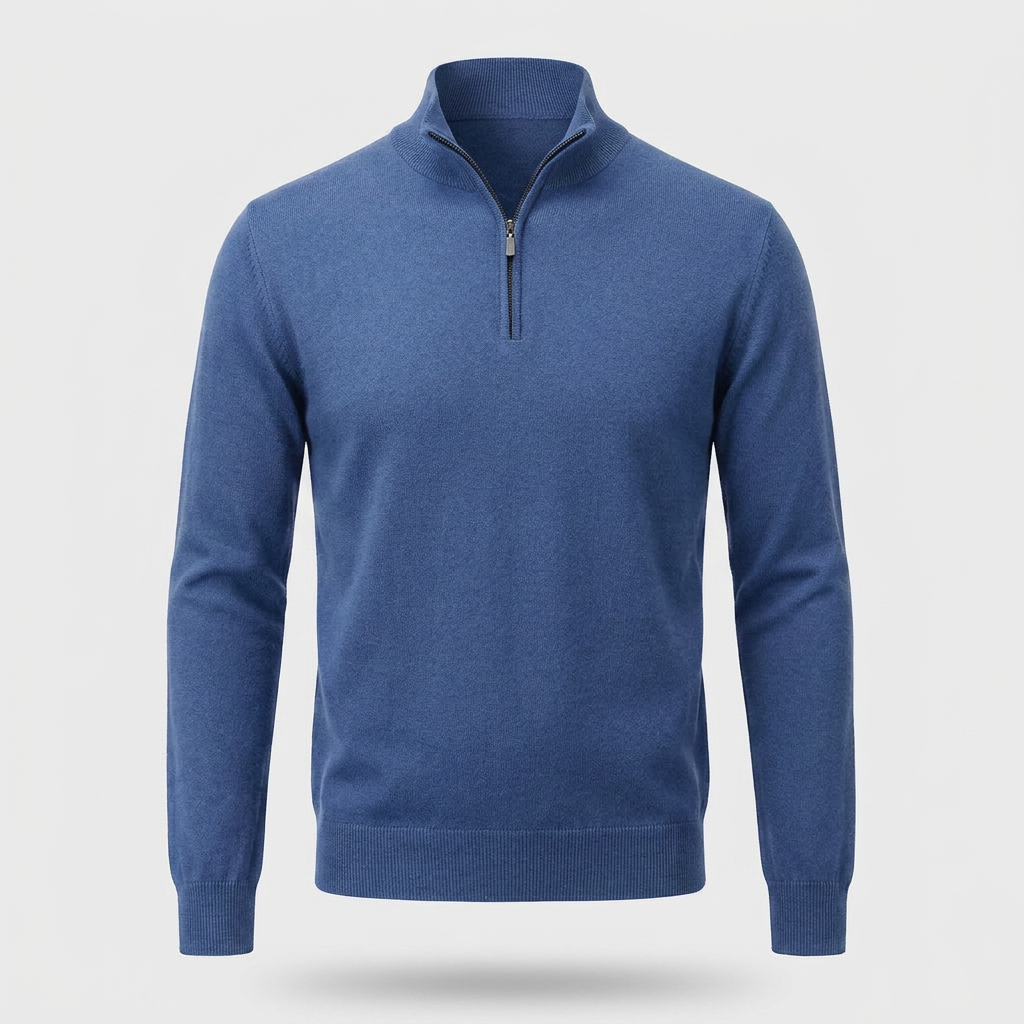 Dan Mens Half Zip Pullover Sweater in blue