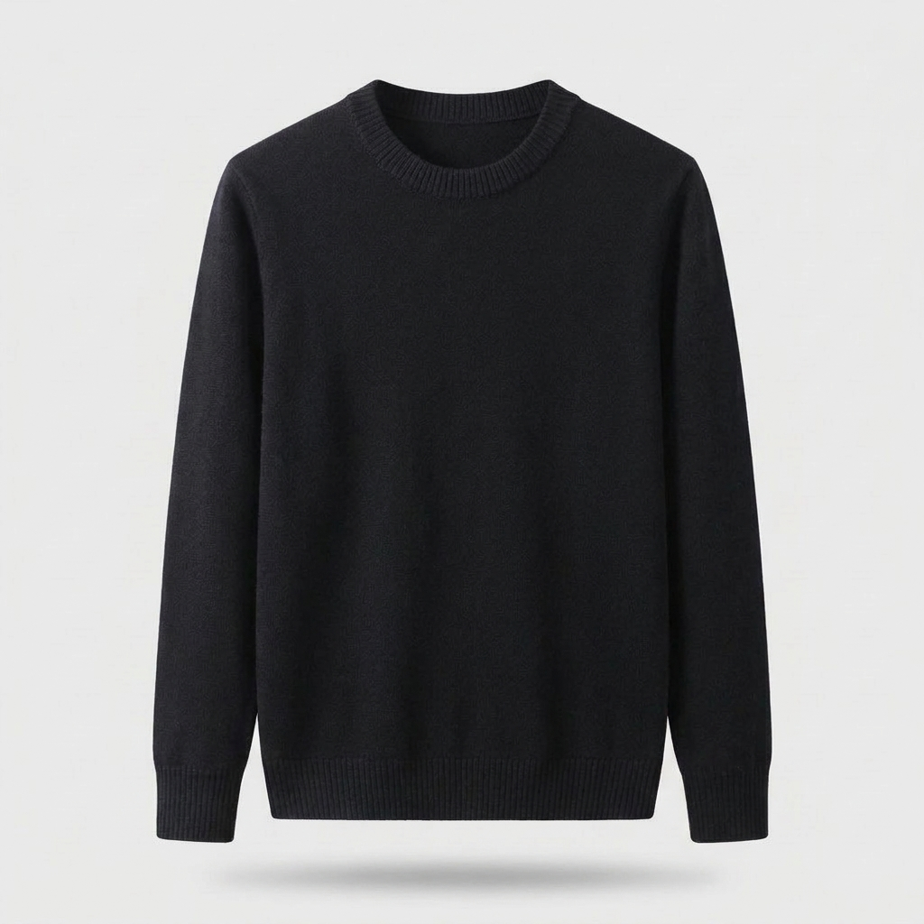 Max Mens Cashmere Pullover Sweater, Soft and Warm in black