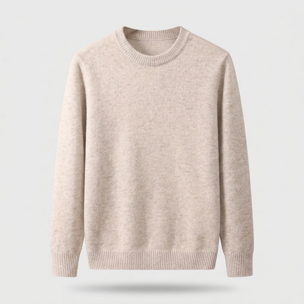 Max Mens Cashmere Pullover Sweater, Soft and Warm in beige