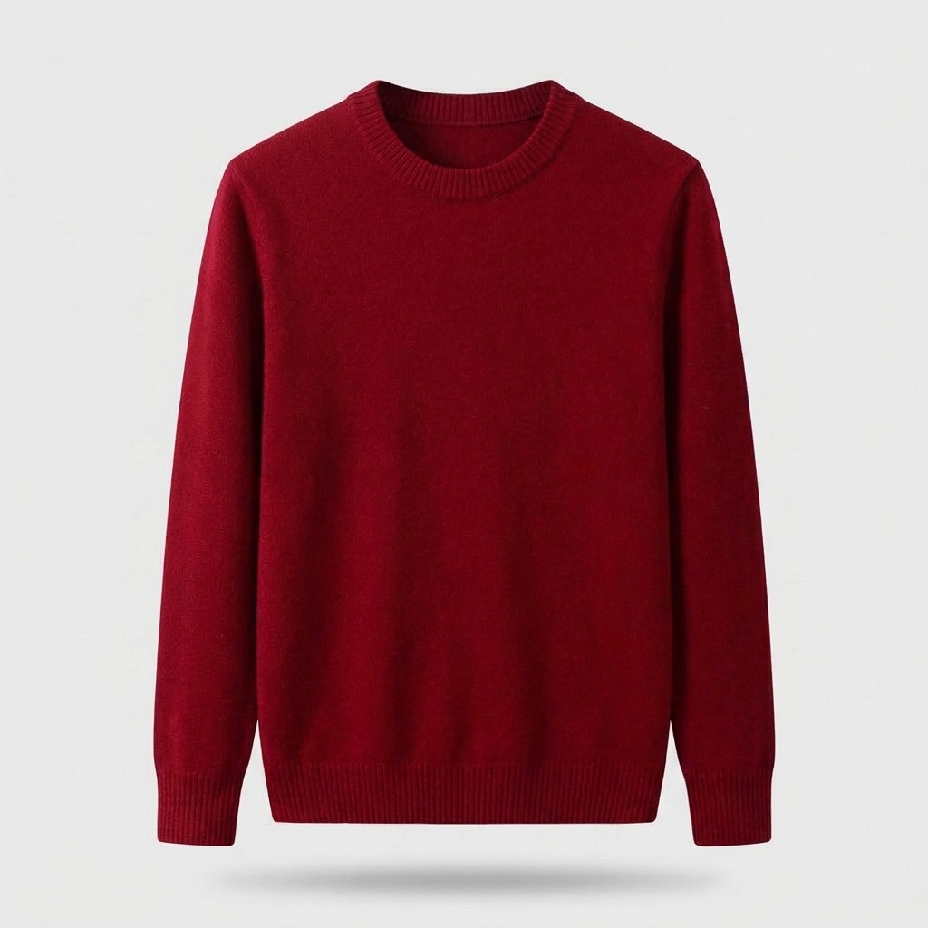 Max Mens Cashmere Pullover Sweater, Soft and Warm in red