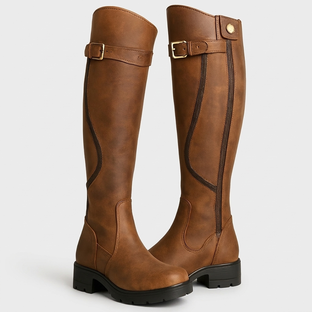 Lucy Womens Waterproof Boots with Slip-Resistant Sole in brown