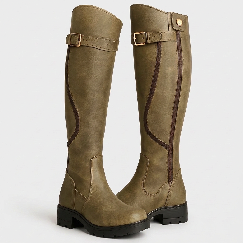 Lucy Womens Waterproof Boots with Slip-Resistant Sole in green