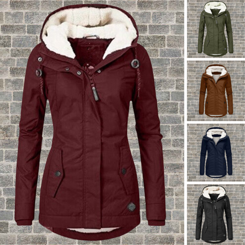 Lacey Womens Winter Jacket with Hood and Fleece Lining