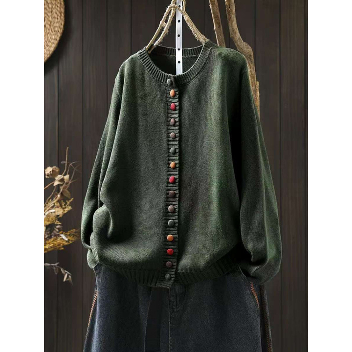 Women's Button-Accent Cardigan, Relaxed Fit | Timeless Layering Piece, One Size | 9 Colorways