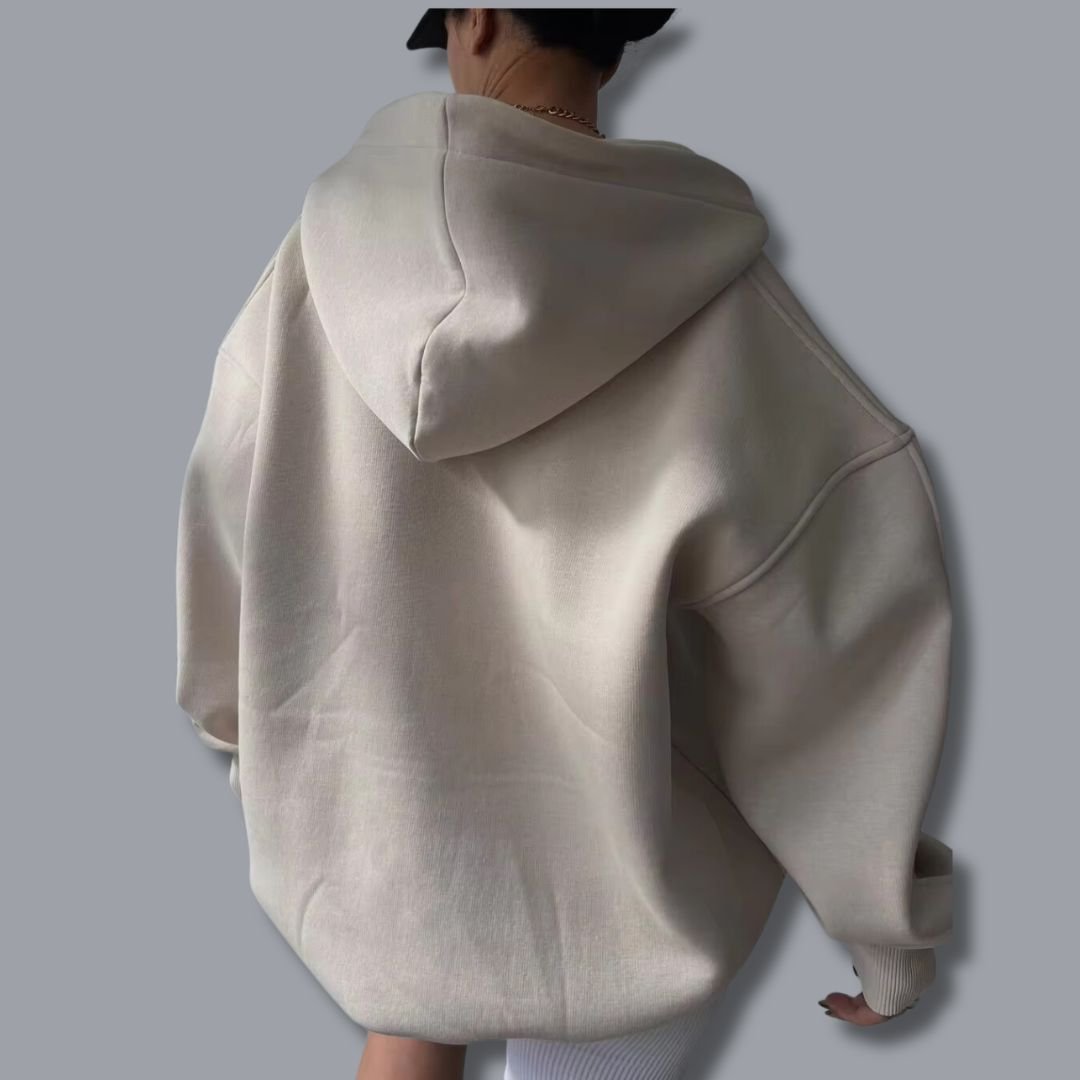 Candice Womens Oversized Pullover Hoodie with Notch Neck