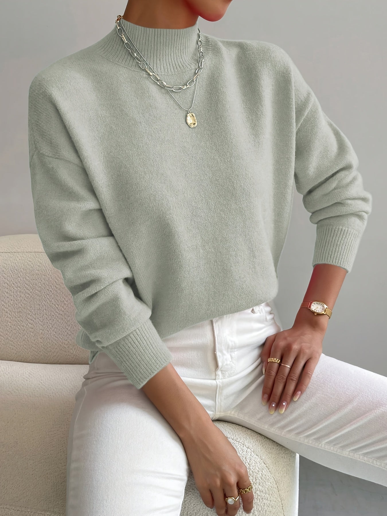 Women's Elegant Turtleneck Sweater, Fitted Silhouette | Elongating Neckline, Cozy Layer | 9 Colorways | S–XL
