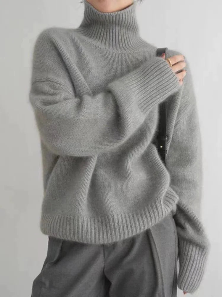 Merova | Women's Turtleneck Sweater — Relaxed Fit Pillow-Soft Knit in 3 Neutrals | Westmere