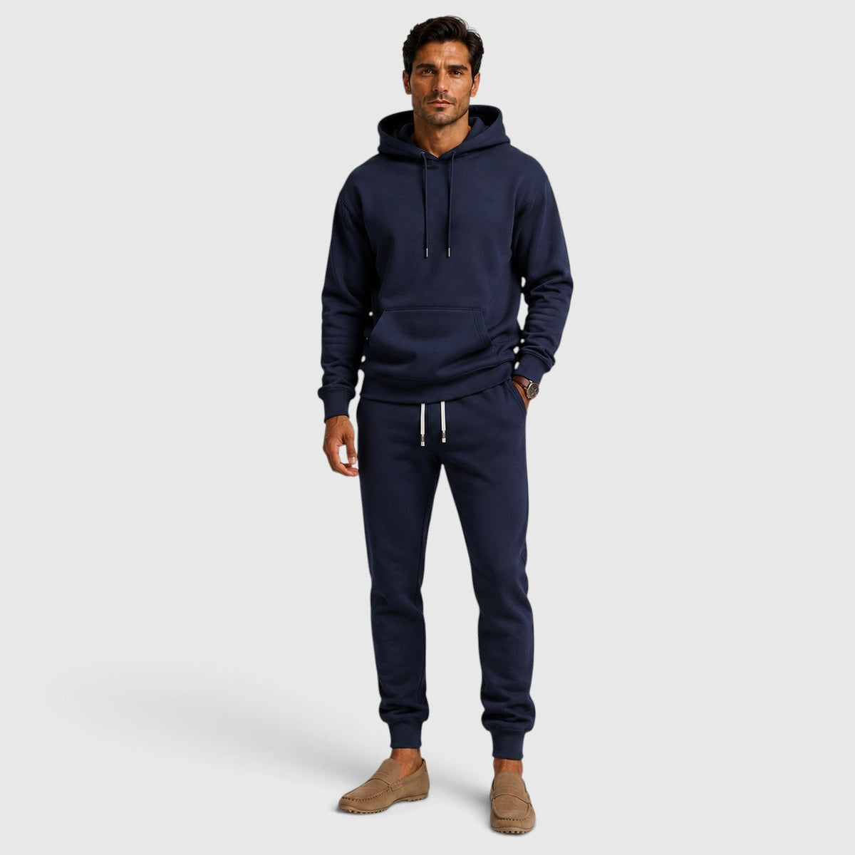Shawn Mens Hoodie and Jogger Set in Navy