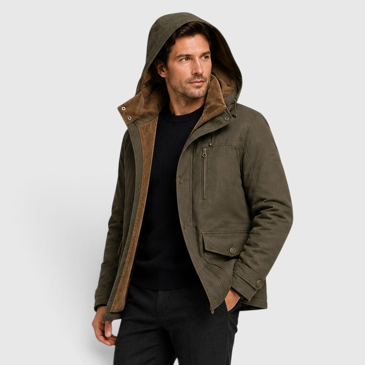 Blake Mens Multi-Pocket Winter Jacket with Fleece Lining