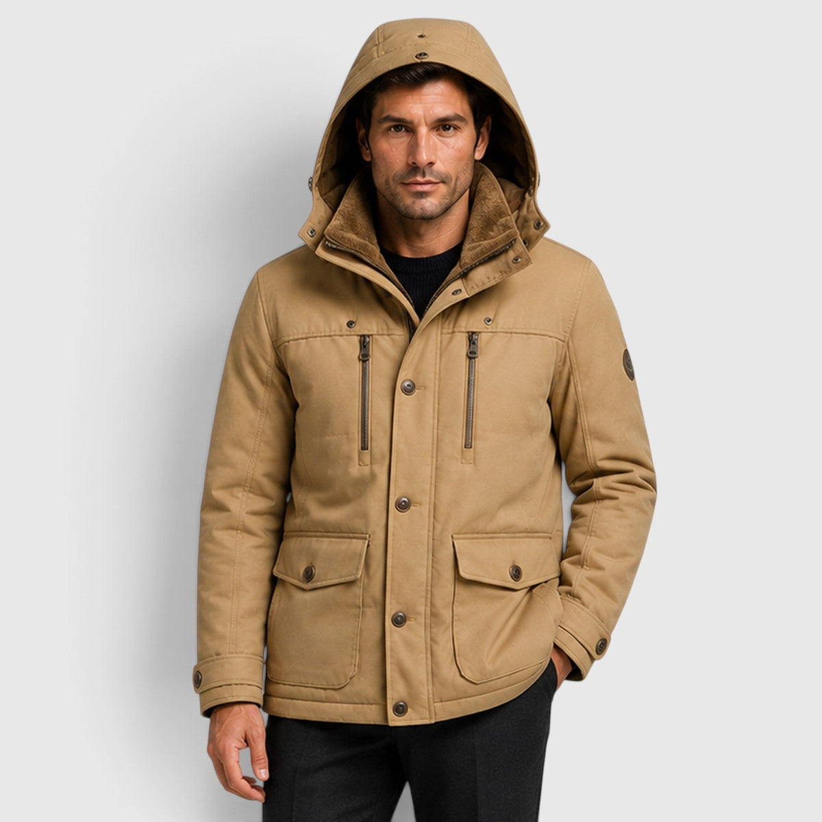 Blake Mens Multi-Pocket Winter Jacket with Fleece Lining