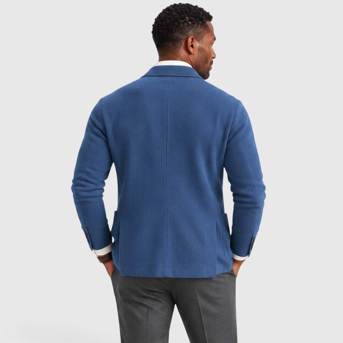 Logan Mens Knit Blazer Jacket, Notched Lapel