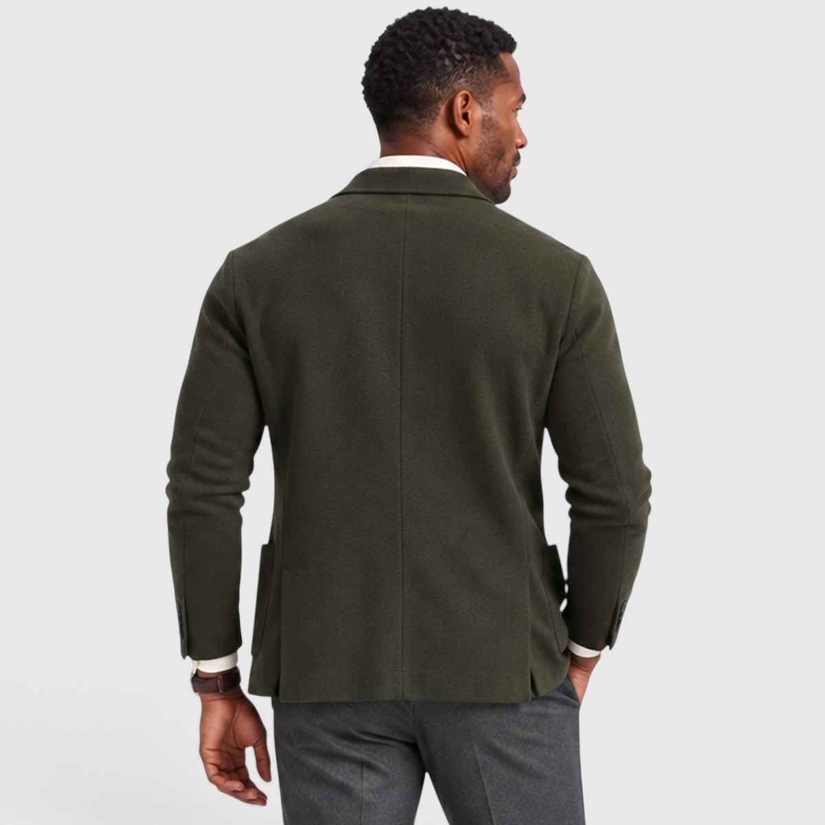 Logan Mens Knit Blazer Jacket, Notched Lapel