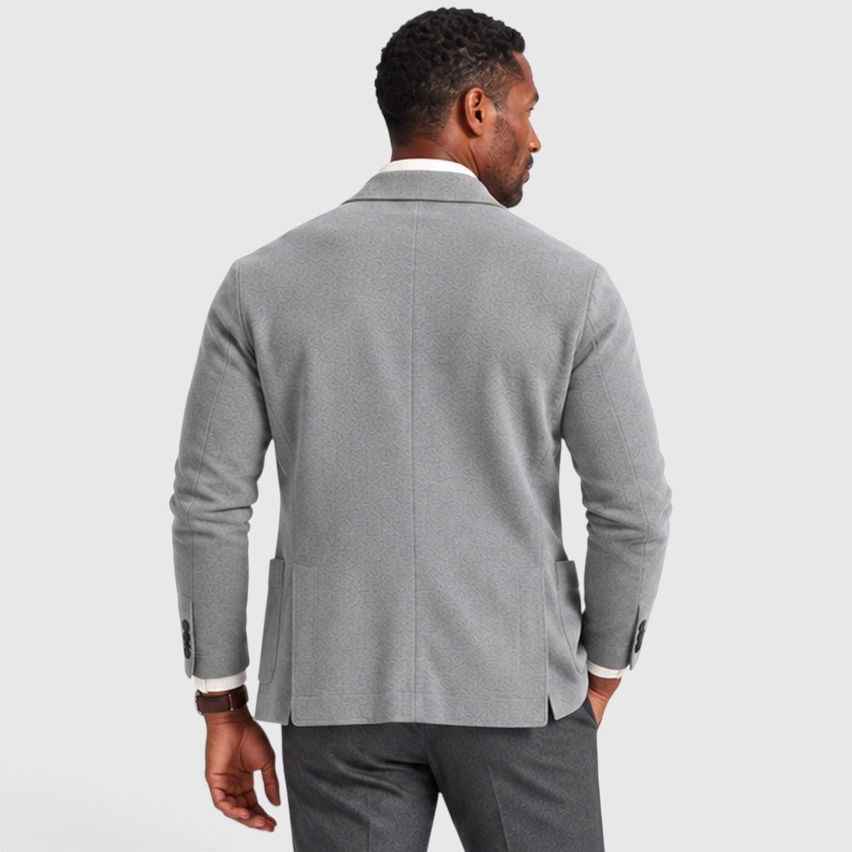 Logan Mens Knit Blazer Jacket, Notched Lapel