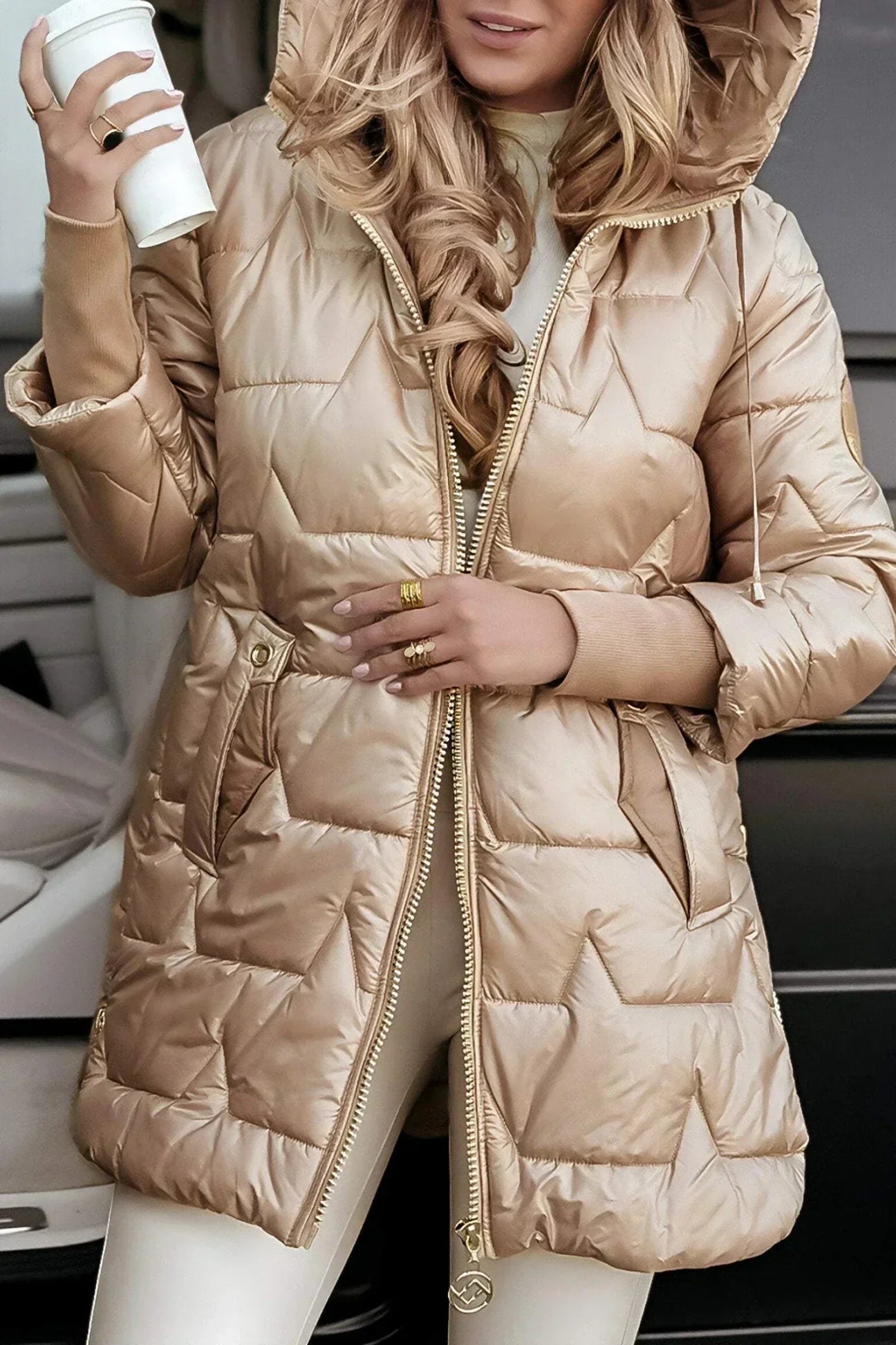 Women's Stylish Winter Coat, Insulated | Sleek Tailored Silhouette, Layer-Ready | Beige, Brown, Black or Gray | S–3XL