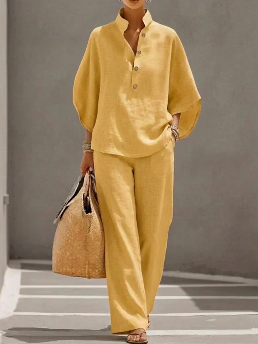 Maribel™ | Set with Batwing Sleeves and Wide Pants