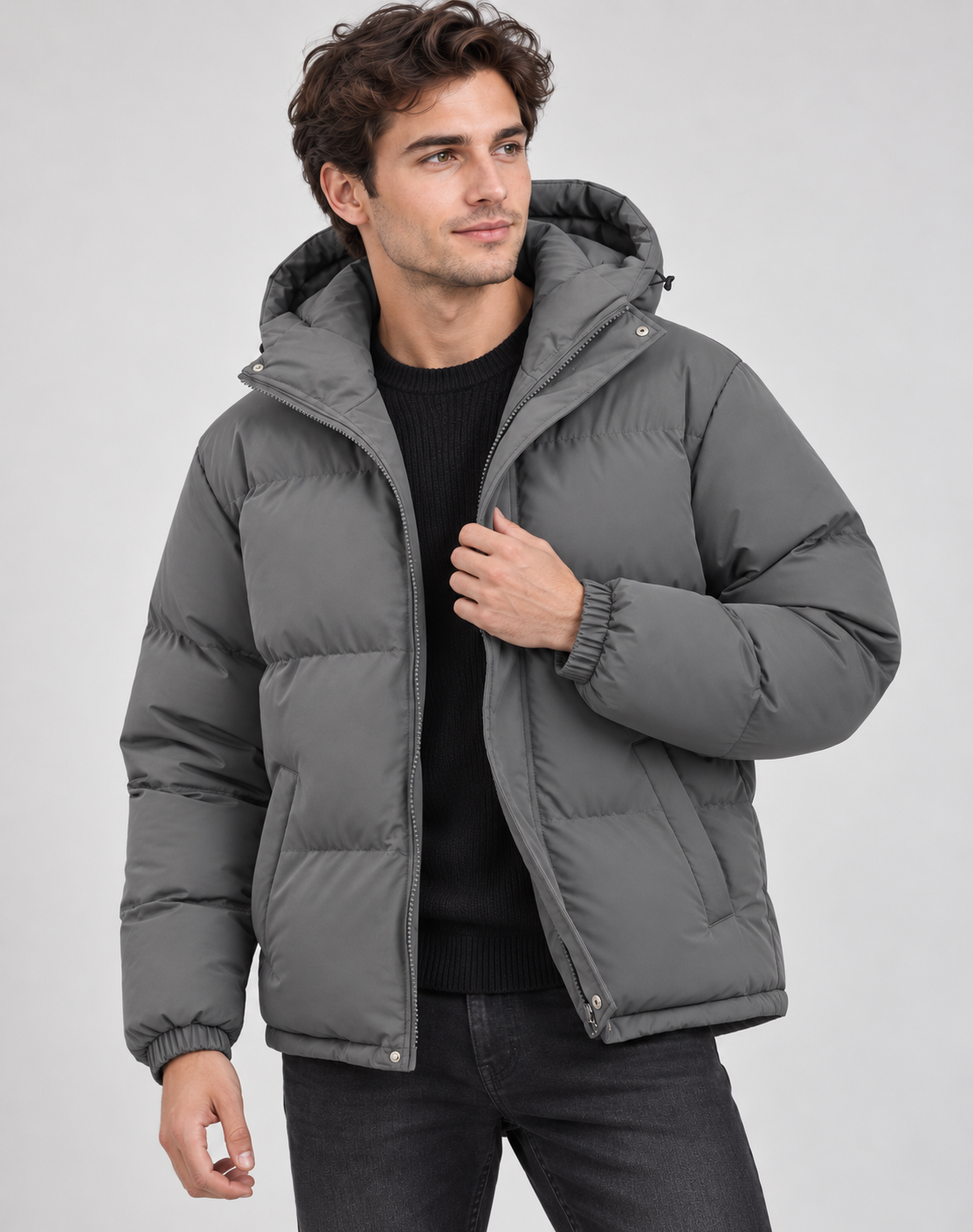 Nathaniel Mens Padded Puffer Winter Jacket with Hood