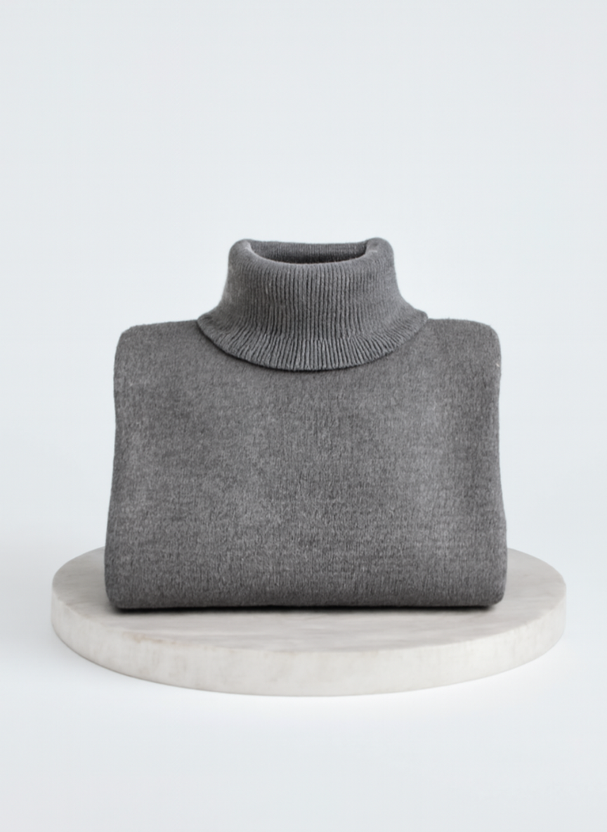 Romara | Women's Oversized Turtleneck Sweater — Draped Asymmetric Hem Pullover in 5 Colors | Westmere