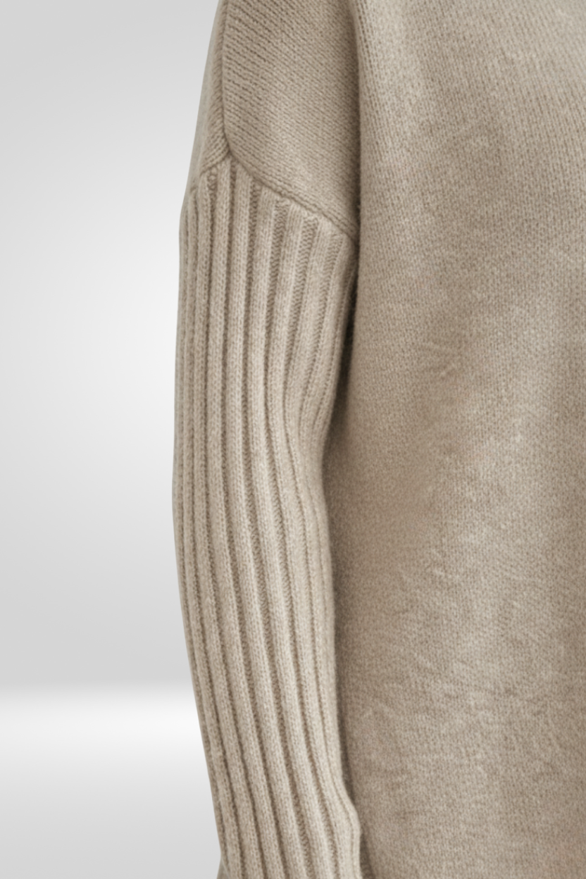 Romara | Women's Oversized Turtleneck Sweater — Draped Asymmetric Hem Pullover in 5 Colors | Westmere
