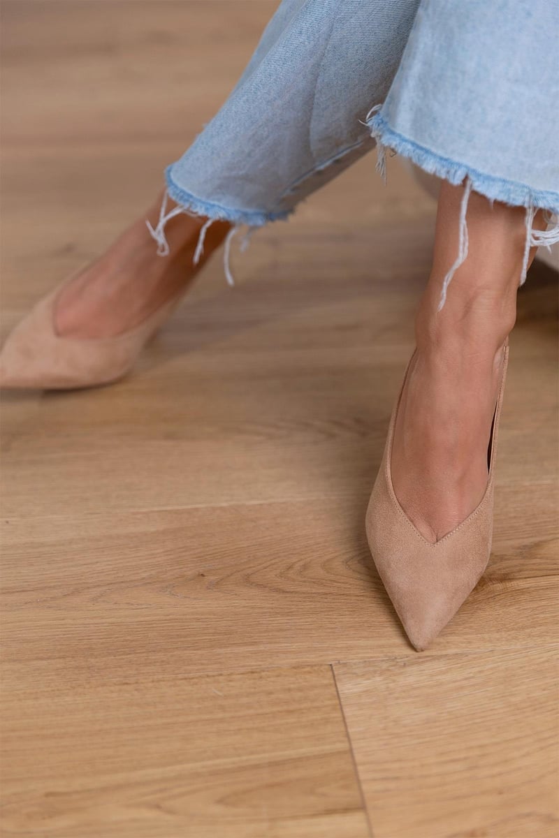 Marlena™ | Low-heeled shoes in nude color