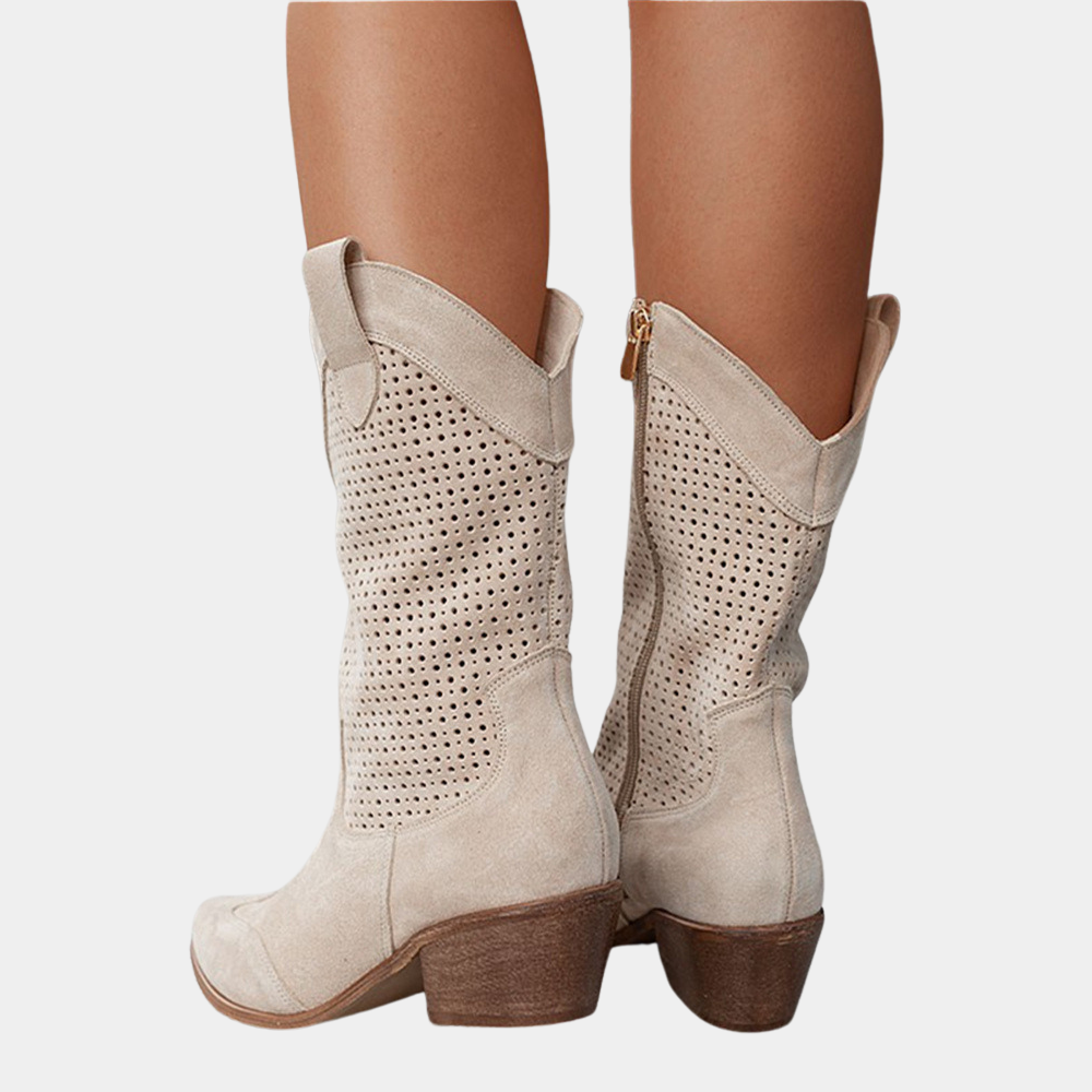 Sofia Womens Western Cowboy Boots with Block Heel