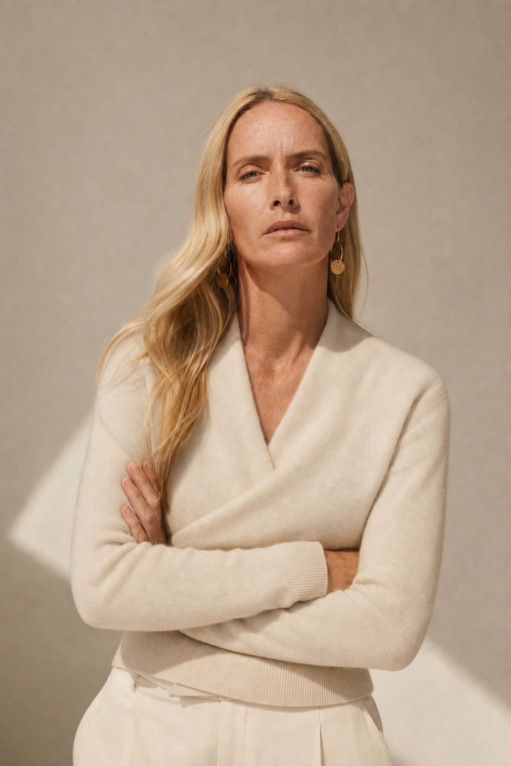 Teresa Womens Cashmere Sweater with Crossover Collar
