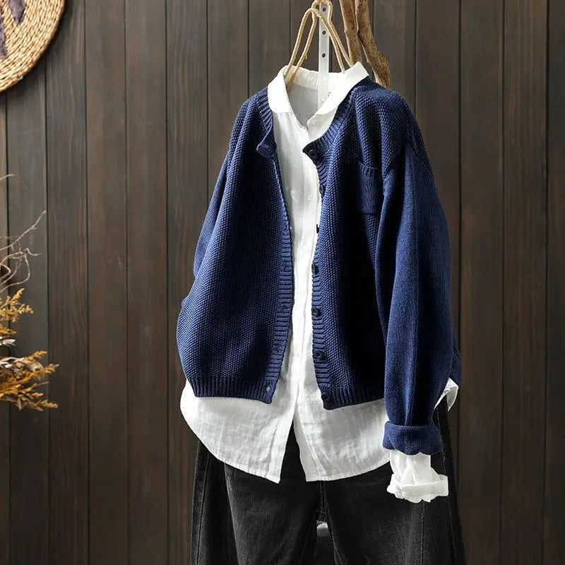 Talmira | Women's Relaxed Fit Knit Cardigan Sweater — Button-Front Layer with Chest Pocket in 8 Colors | Westmere